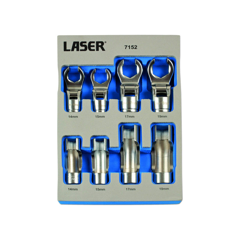 Laser Window Socket & Crows Foot Wrench Set 3/8"D 8pc 7152 Laser - Dynamic Drive