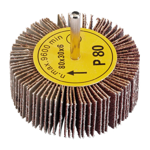 Draper Abrasive Flap Wheel, 80 x 30mm, 80 Grit 76467 Draper - Dynamic Drive