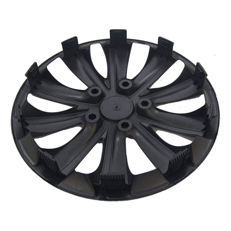 4 X 15" Black & Grey Stripe Multi-Spoke Wheel Trims Hub Caps Covers Protectors Versaco  - Dynamic Drive