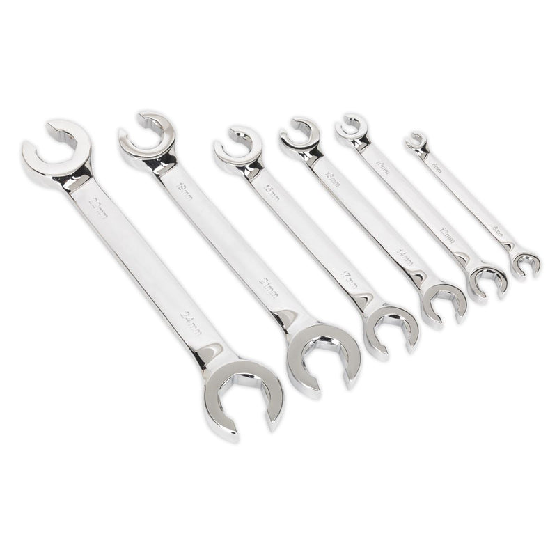 Sealey Flare Nut Spanner Set 6pc Metric S0767 Siegen by Sealey - Dynamic Drive