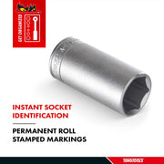 Teng Tools 1/2" Deep Socket 6 pt Metric 18mm Teng Tools - Dynamic Drive