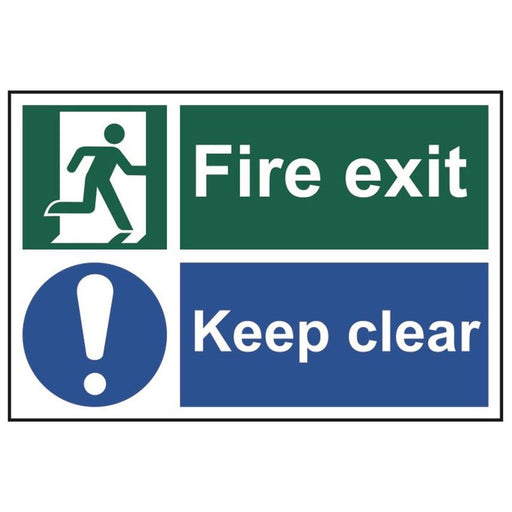 Scan Fire Exit Keep Clear - PVC Sign 300 x 200mm Scan - Dynamic Drive