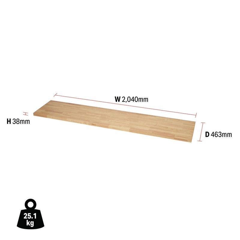 Draper BUNKER Modular Hardwood Worktop, 2040mm 33192 Draper - Dynamic Drive