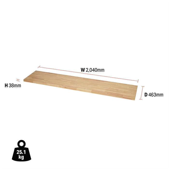 Draper BUNKER Modular Hardwood Worktop, 2040mm 33192 Draper - Dynamic Drive