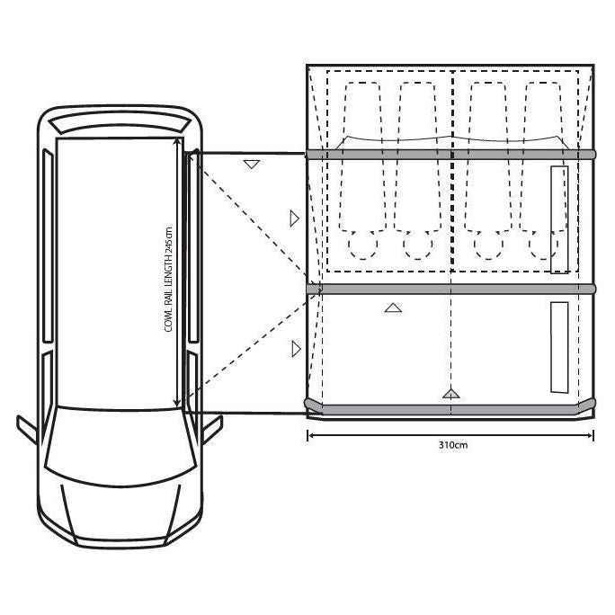 Outdoor Revolution Movelite T3E PC Driveaway Air Awning Lowline(180cm-220cm) Outdoor Revolution - Dynamic Drive
