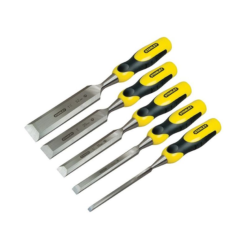 Stanley® Hand Tools DYNAGRIP™ Bevel Edge Chisel with Strike Cap Set, 5 Piece STANLEY® Hand Tools - Dynamic Drive