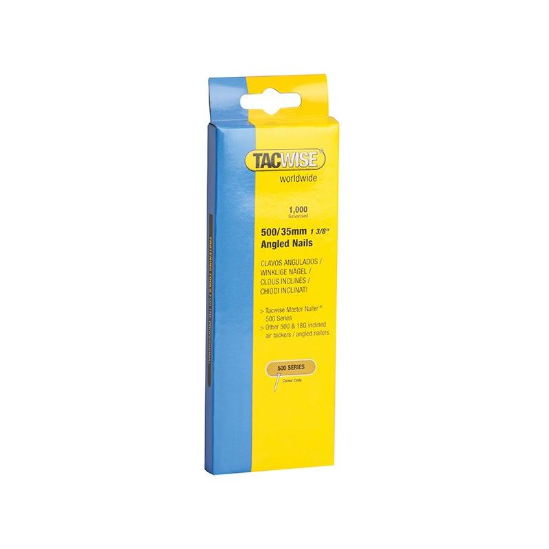 Tacwise 500 18 Gauge 35mm Angled Nails (Pack 1000) Tacwise - Dynamic Drive
