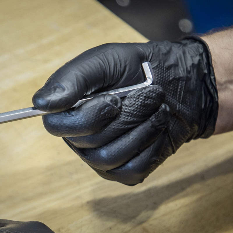 Sealey Black Diamond Grip Extra-Thick Nitrile Powder-Free Gloves Large Pack of 5 Sealey - Dynamic Drive