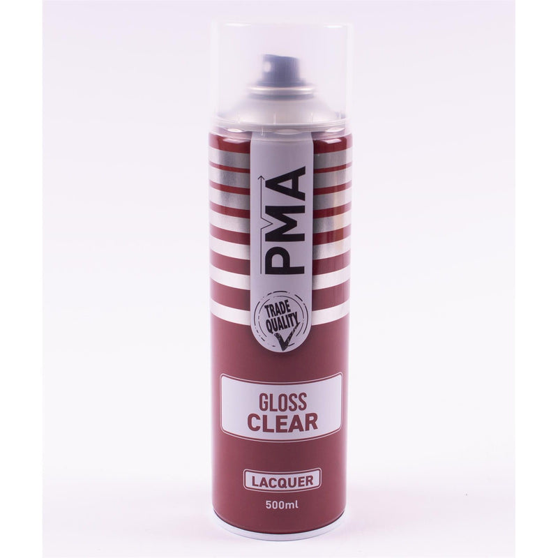 12X PMA Clear Lacquer 500ml Spray Paint Gloss High Coverage Clear Lacquer PMA - Dynamic Drive