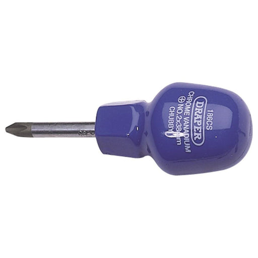 Draper Cross Slot Cabinet Pattern Chubby Screwdriver, No.2 x 38mm (Sold Loose) Draper - Dynamic Drive