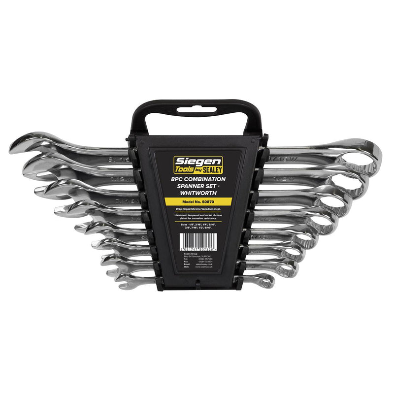Sealey Combination Spanner Set 8pc Whitworth S0870 Sealey - Dynamic Drive