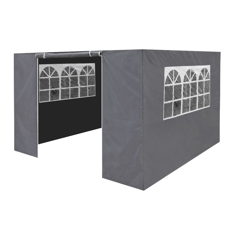 Dellonda Side Walls/Doors/Windows for Gazebo/Marquee Fits 2 x 2m Models - Grey Dellonda - Dynamic Drive