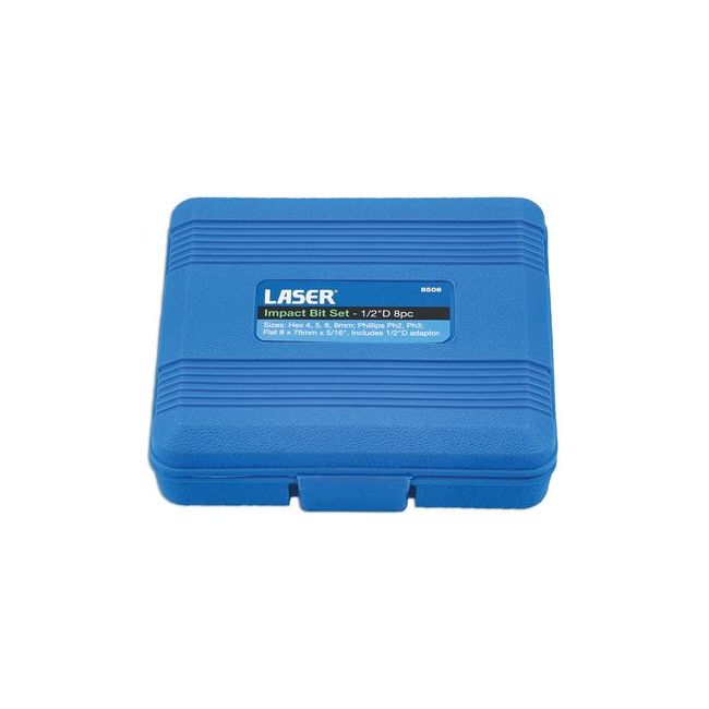 Laser Impact Bit Set 8pc 1/2"D 8506 Laser - Dynamic Drive