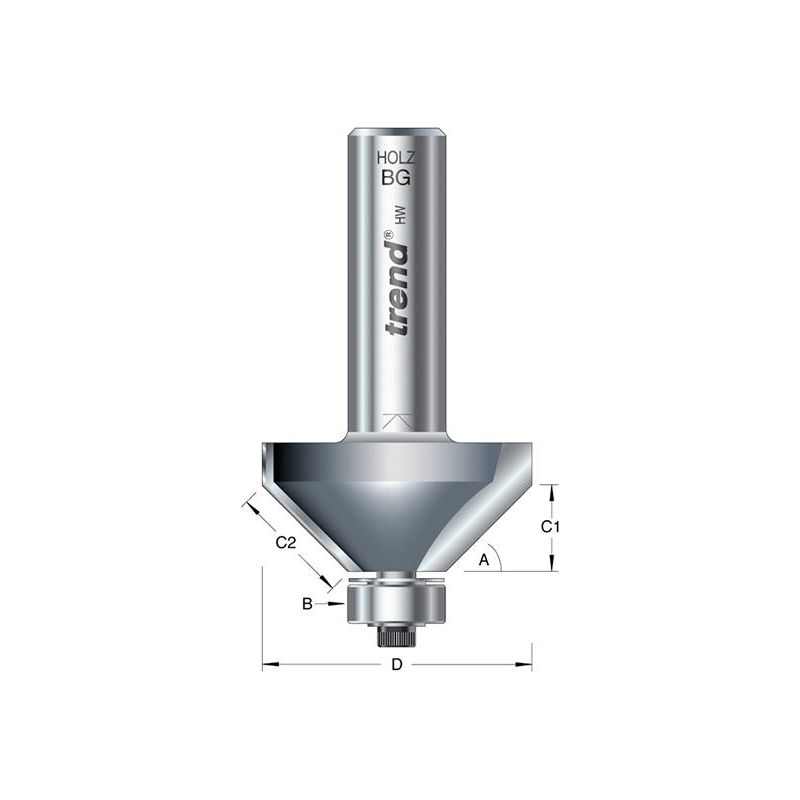Trend 46/360 x 1/2 TCT Bearing Guided Chamfer 45° 35.1 x 12mm Trend - Dynamic Drive