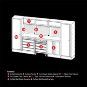 Draper BUNKER Modular Storage Combo with Hardwood Worktop (16 Piece) 04398 Draper - Dynamic Drive