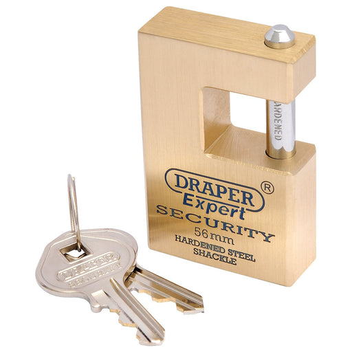 Draper Expert Close Shackle Solid Brass Padlock with Hardened Steel Shackle, 2 K Draper - Dynamic Drive