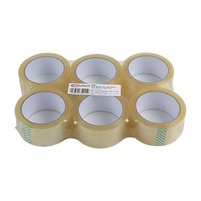 Connect General Purpose Clear Parcel Tape 48mm x 66m 6pc 35211 Tool Connection - Dynamic Drive