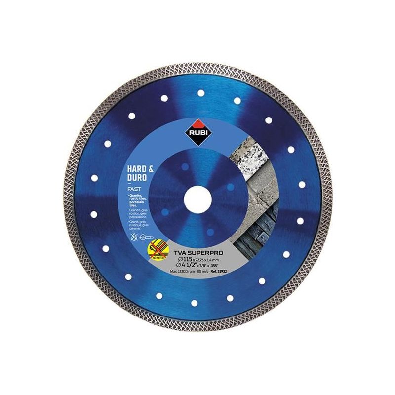 Rubi Tiling Tools TVA 115 SUPERPRO Turbo Viper Diamond Blade 115mm RUBI TILING TOOLS - Dynamic Drive