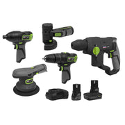 Sealey 5 x SV10.8 Series Cordless Combo Kit 10.8V - 2 Batteries CP108VCOMBO7 Sealey - Dynamic Drive