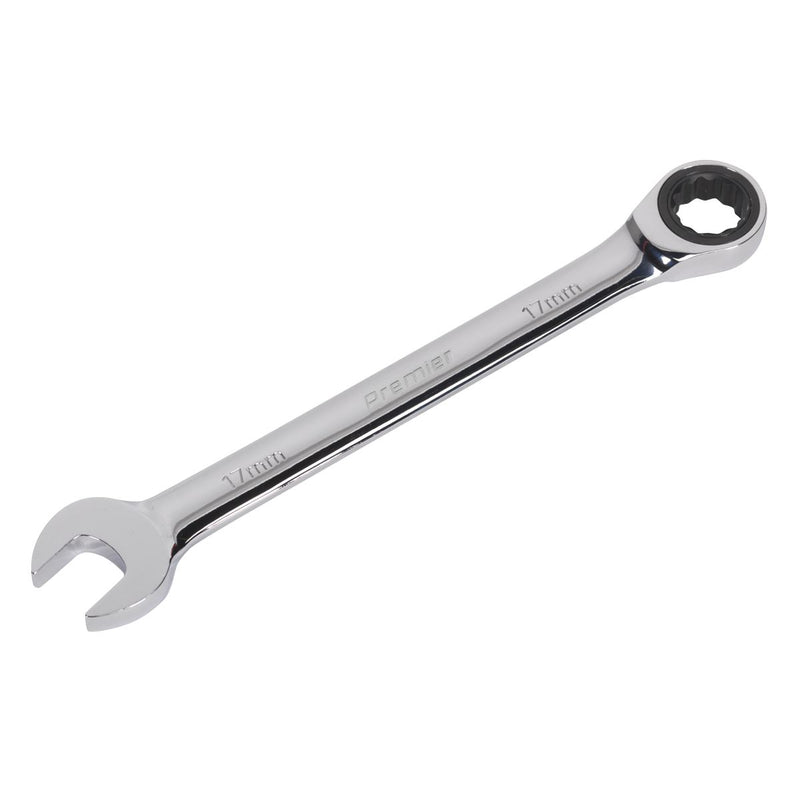 Sealey Ratchet Combination Spanner 17mm RCW17 Sealey - Dynamic Drive