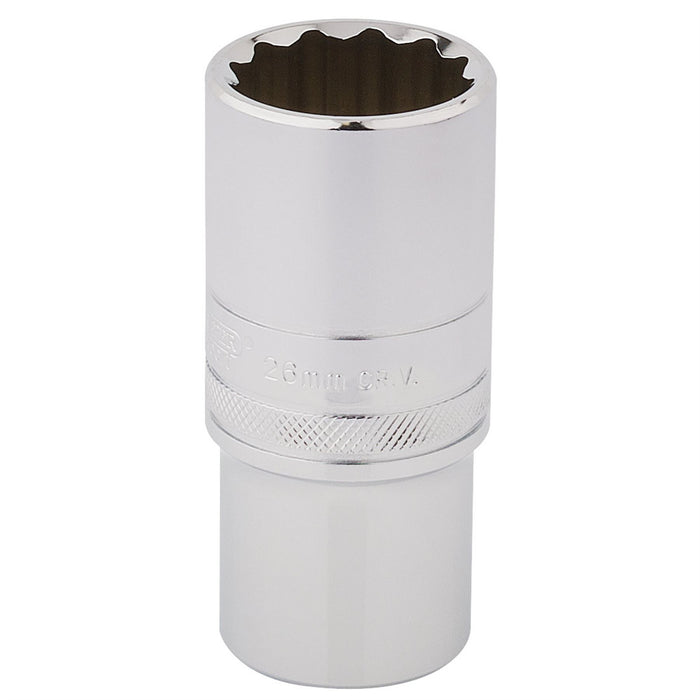 Draper HI-TORQ 12 Point Deep Socket, 1/2" Sq. Dr., 26mm 33838 Draper - Dynamic Drive