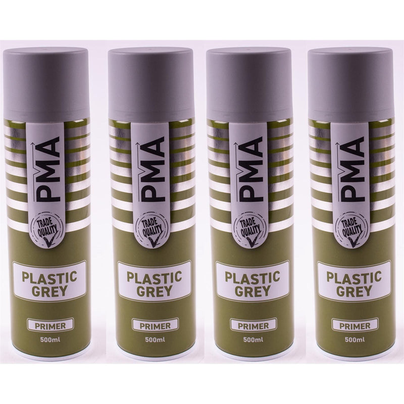 4x Autotek Professional Grey Plastic Primer 500ml Spray High Coverage Autotek - Dynamic Drive