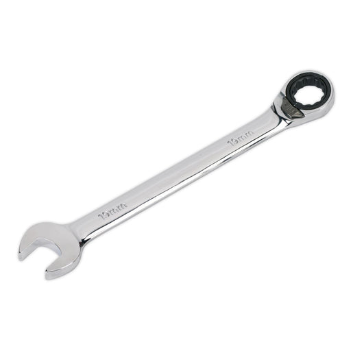 Sealey Reversible Ratchet Combination Spanner 19mm RRCW19 Sealey - Dynamic Drive