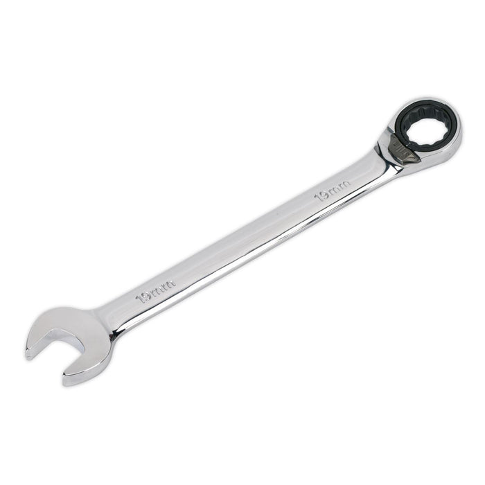 Sealey Reversible Ratchet Combination Spanner 19mm RRCW19 Sealey - Dynamic Drive