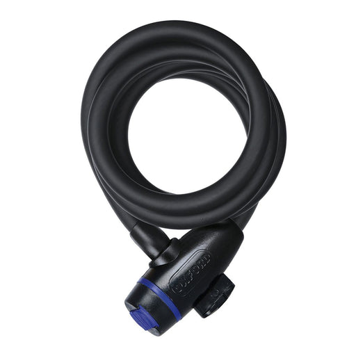Oxford Self Coiling Tensile Steel Cable Lock 12mm x 1800mm Smoke Oxford - Dynamic Drive