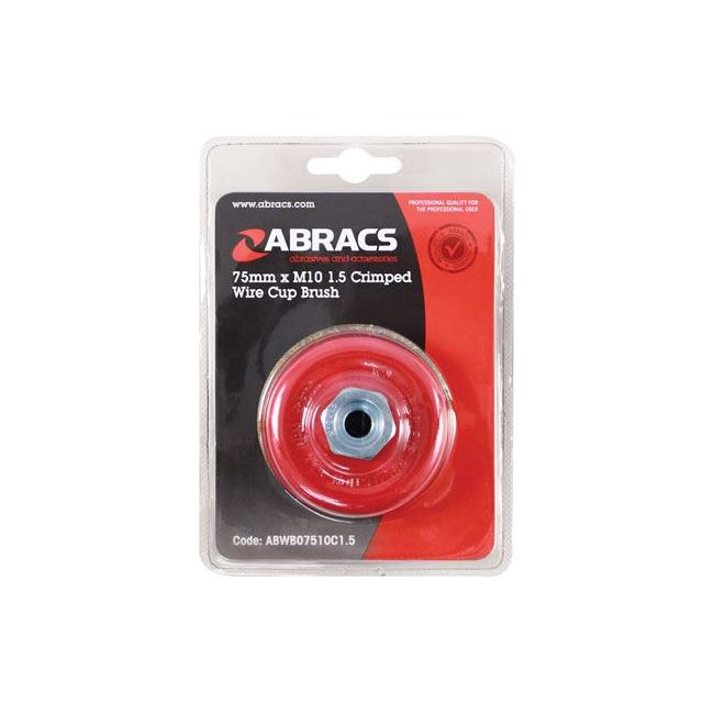 Connect Abracs Crimped Cup Brush 75mm x M10 1.5 Pitch 1pc 32132 Tool Connection - Dynamic Drive