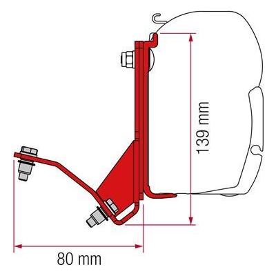 Fiamma Adapter Black Brackets Ducato H2 Hymercar Possl For F45 F70 Awnings 98655Z028 Fiamma - Dynamic Drive
