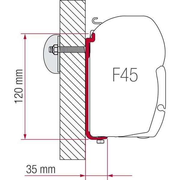 Fiamma As 350 Adaptor Bracket For F45 F70 Awning Motorhome Caravan Fitting Kit 98655-504 Fiamma - Dynamic Drive