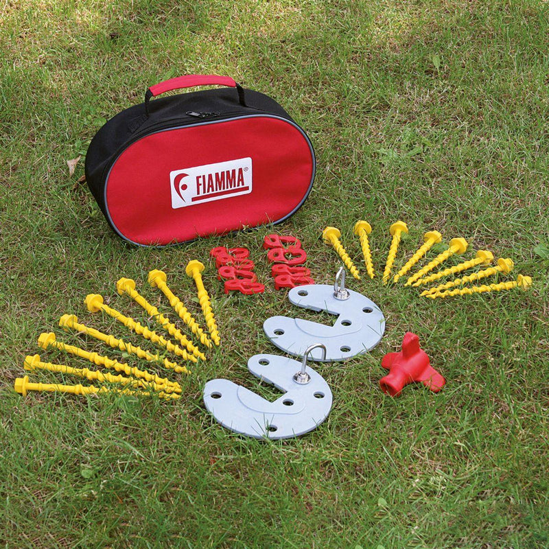 Fiamma Awning Pegs + Plate Foot Kit Camping Caravan Motorhome Ground + Bag KIT Fiamma - Dynamic Drive