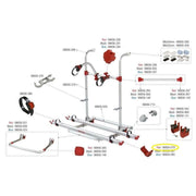 FIAMMA BIKE RACK END CAP IN RED for cycle rack rails end cap V shape 98656-079 Nova - Dynamic Drive