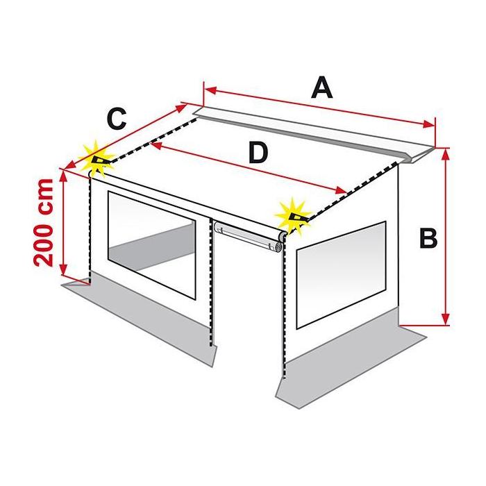 Fiamma Caravanstore Zip Top Canopy XL 410 Royal Grey Fabric Caravan 06771F02R Fiamma - Dynamic Drive