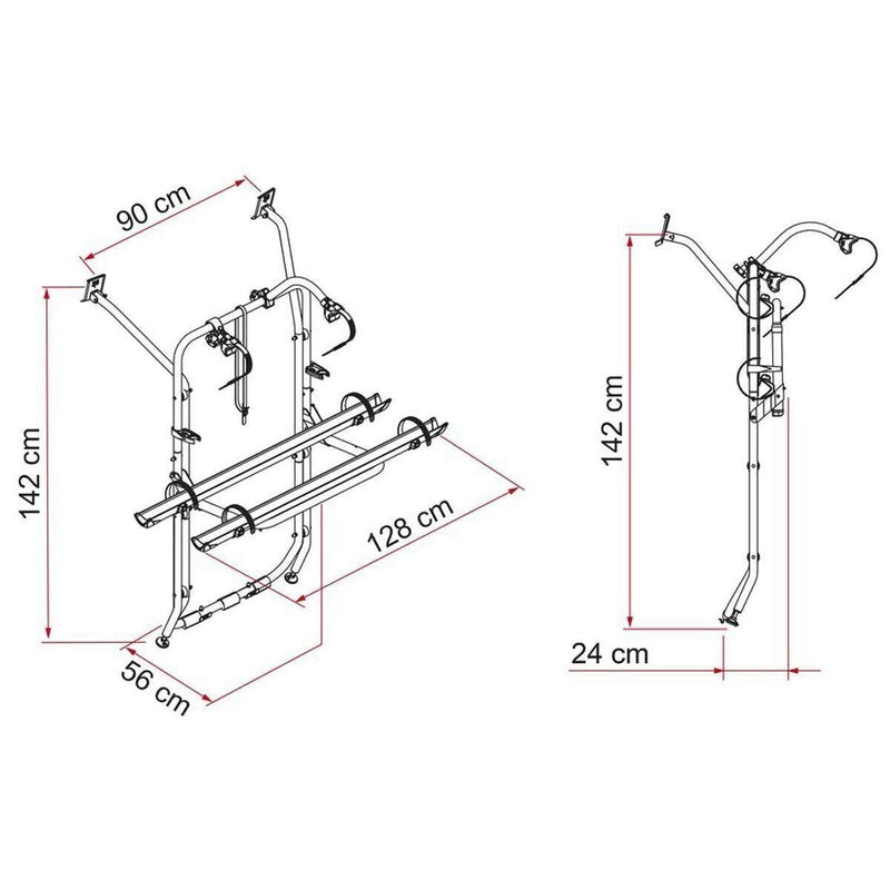 Fiamma Carry-Bike 2 x Bike Carrier for VW T6 Aluminium (02096-20-) Restyled 2023 model Fiamma - Dynamic Drive