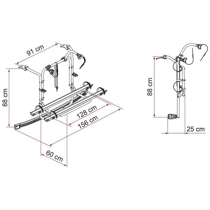 Fiamma Carry-Bike Bike Carrier Rack for Ford Transit / Tourneo Custom Deep Black (02096-06A) Fiamma - Dynamic Drive
