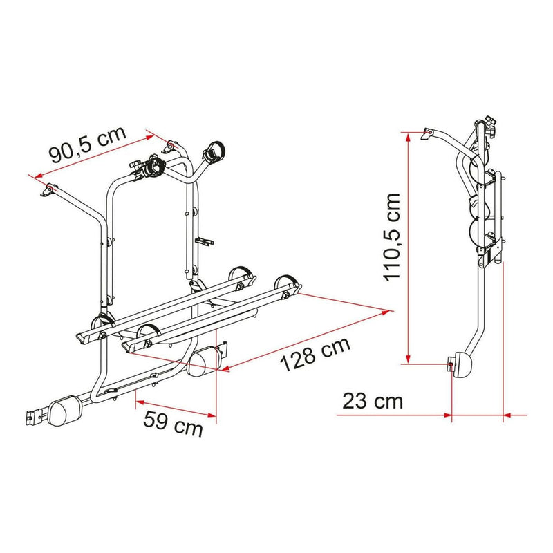 Fiamma Carry Bike Mercedes Viano and Vito after 2004 cycle rack Fiamma - Dynamic Drive