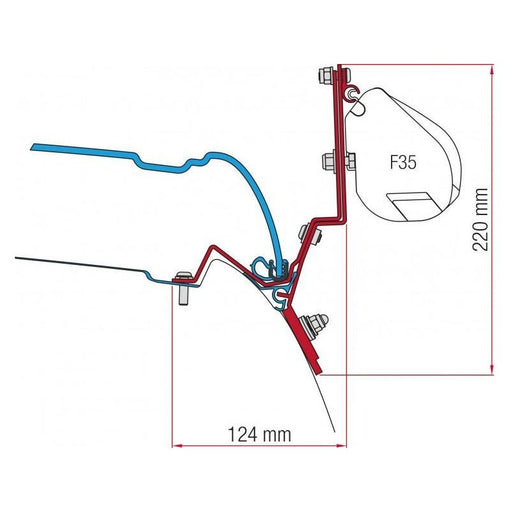 Fiamma F35 Awning Adapter Brackets for V Class Marco Polo after 2014 Fiamma - Dynamic Drive