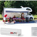 Fiamma F45 L Awning 5M Polar White Case Royal Grey Fabric 1x Tension Rafter Fiamma - Dynamic Drive
