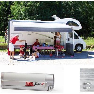 Fiamma F45 L Winch Awning Wind Out 500cm Titanium Case Royal Grey Fabric Fiamma - Dynamic Drive