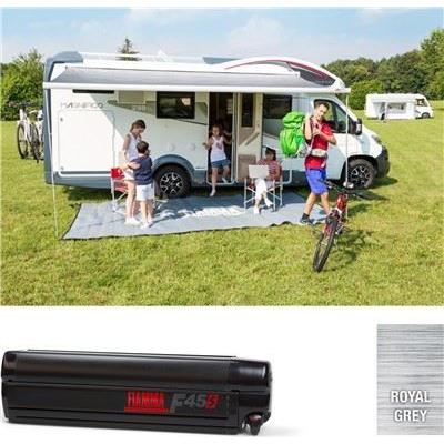 Fiamma F45 S Winch Awning Wind Out 350 Deep Black Case Royal Grey Fabric Fiamma - Dynamic Drive
