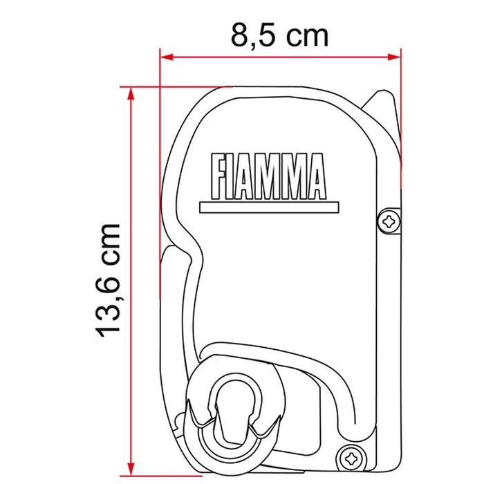 Fiamma F45 S Winch Awning Wind Out 450 Polar White Royal Blue Fabric 06280G01Q Fiamma - Dynamic Drive
