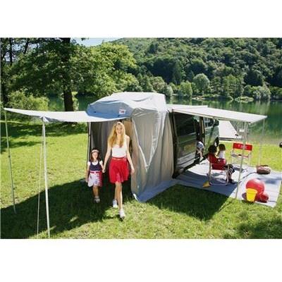 Fiamma F45S VW T5 T6 California Awning 260 Deep Black Case Royal Grey Fabric Fiamma - Dynamic Drive