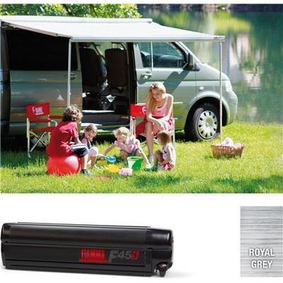 Fiamma F45S VW T5 T6 LWB RHD Awning 300 Black Case Royal Grey Fabric 07129R02R Fiamma - Dynamic Drive