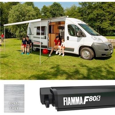 Fiamma F80S 320 Awning Deep Black Case Royal Grey Fabric Motorhome Caravan Van Fiamma - Dynamic Drive