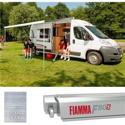 Fiamma F80S 400 Awning Titanium Case Royal Blue Fabric Motorhome Caravan Van Fiamma - Dynamic Drive
