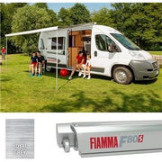 Fiamma F80S 450 Awning Polar White Case Royal Blue Fabric Motorhome Caravan Van Fiamma - Dynamic Drive