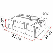 Fiamma Fresh Water Tank Carrier 70L Litre + Lid Seal Camper Van Motorhome Fiamma - Dynamic Drive