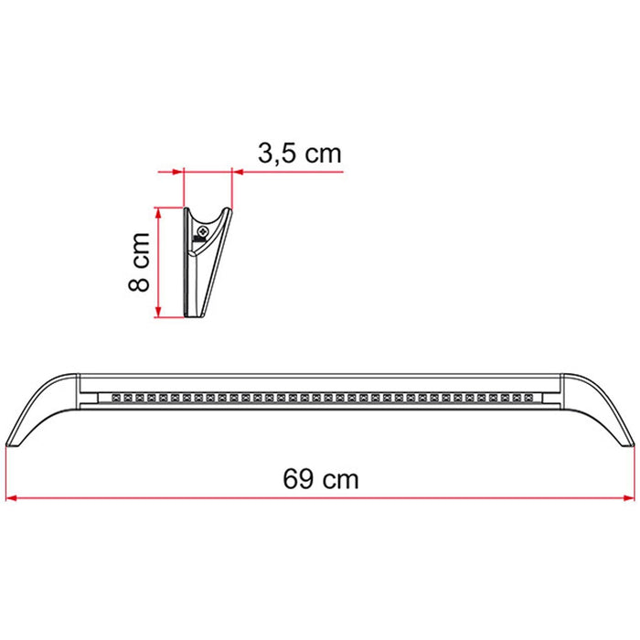 Fiamma Led Awning Light With Gutter Drip Tray Motorhome Caravan 98655-607 Fiamma - Dynamic Drive